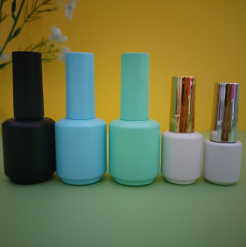 OEM 10ml 15ml بطری های مینی لاک ناخن لوازم آرایشی و بهداشتی شیشه ای ژل UV با برس موجود